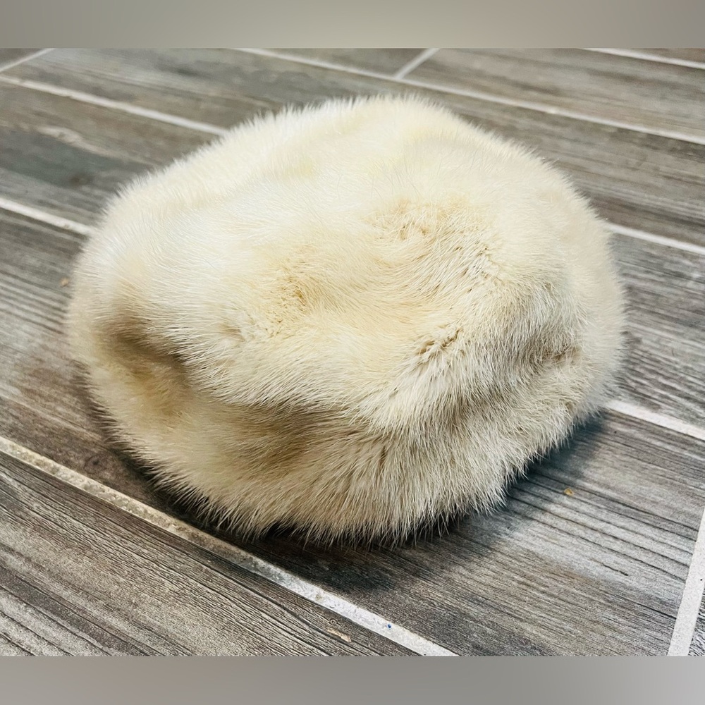 Bachrach Cream Fur Beret Hat